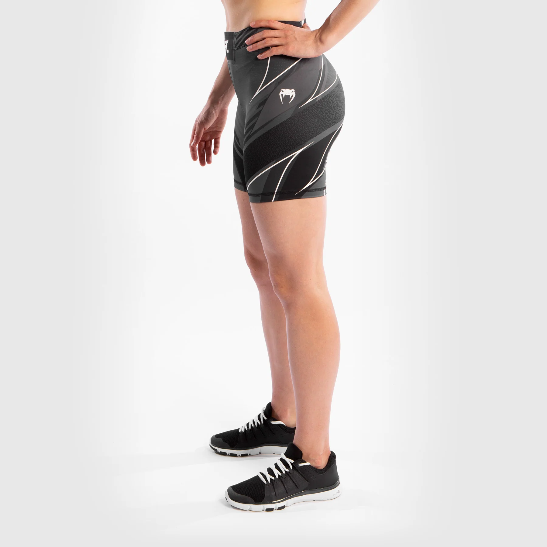 UFC Venum Authentic Fight Night Women's Vale Tudo Shorts - Long Fit - Black - Image 3