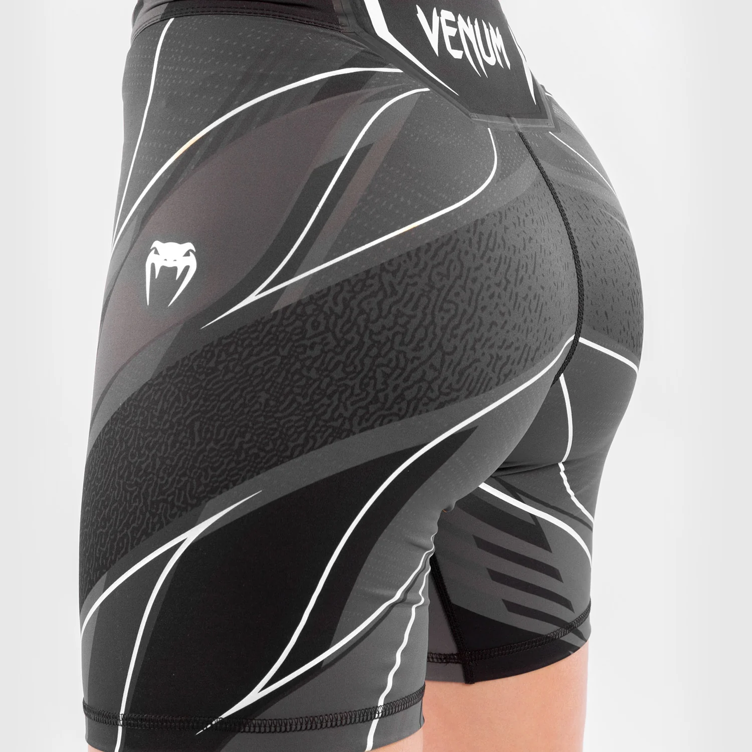 UFC Venum Authentic Fight Night Women's Vale Tudo Shorts - Long Fit - Black - Image 7