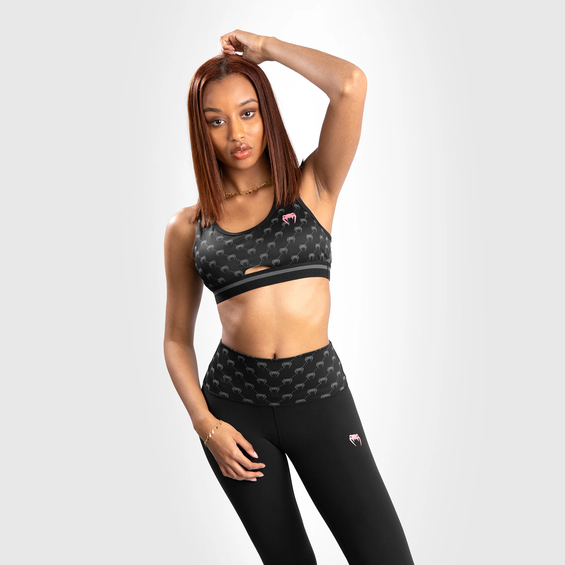 Venum Monogram Sports Bra - Black/Pink Gold - Image 4